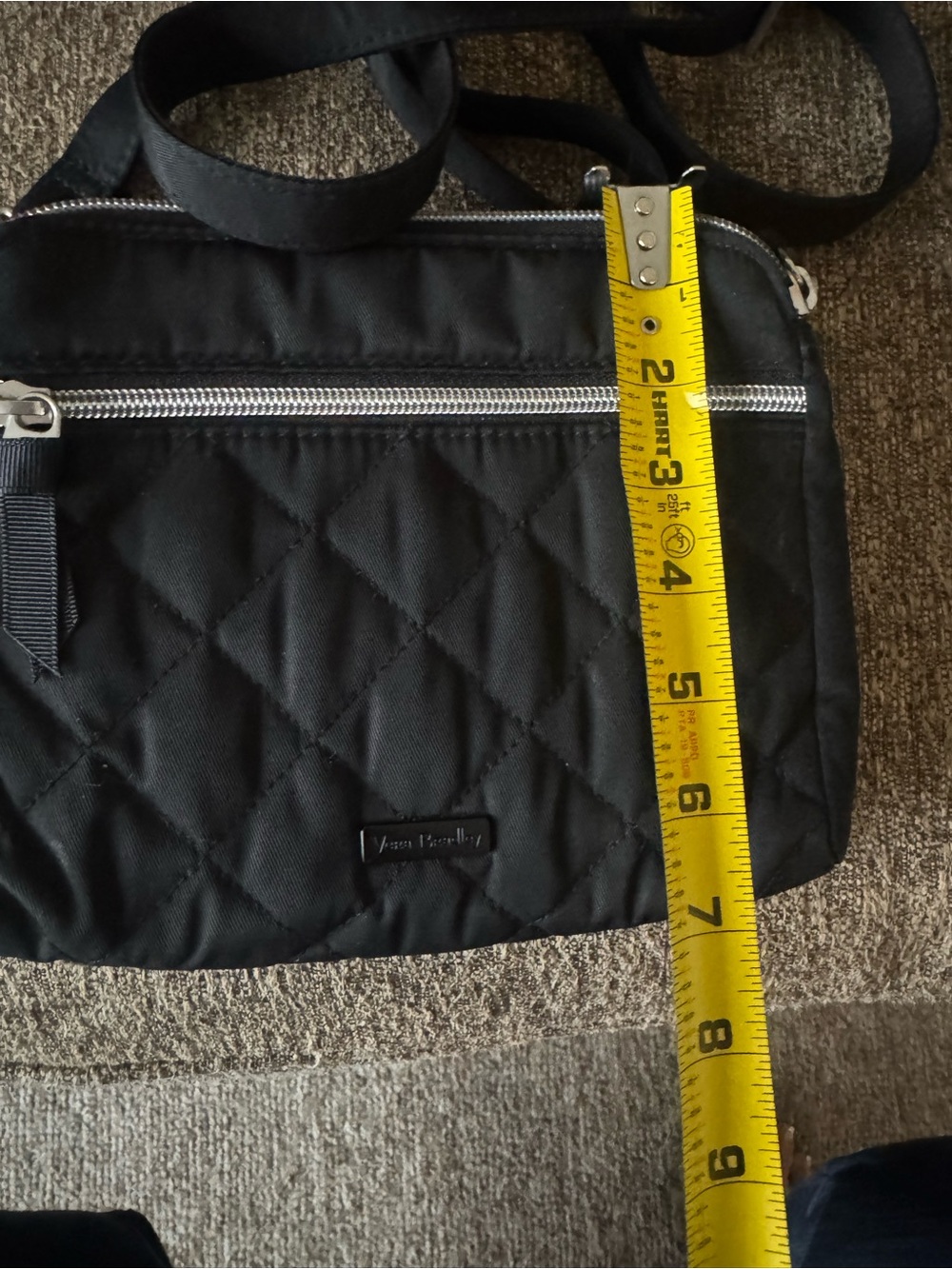 Vera Bradley Black Quilted Zip Pouch Crossbody - Picture 8 of 10